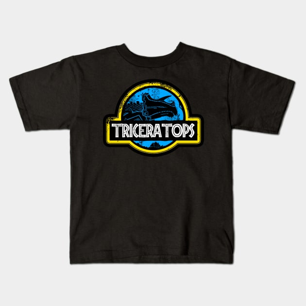 Jurassic Power Blue Kids T-Shirt by tiranocyrus